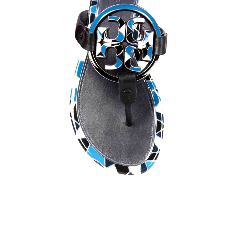 ☀️NEW☀️TORY BURCH Miller Sandals Enamel Black 8.5 - Picture 9 of 12